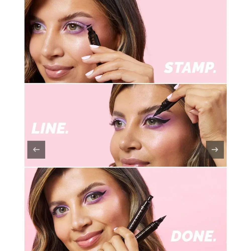 THE QUICK FLICK Intense Black Eyeliner Stamp For Perfect Wings Modest 10mm NIB